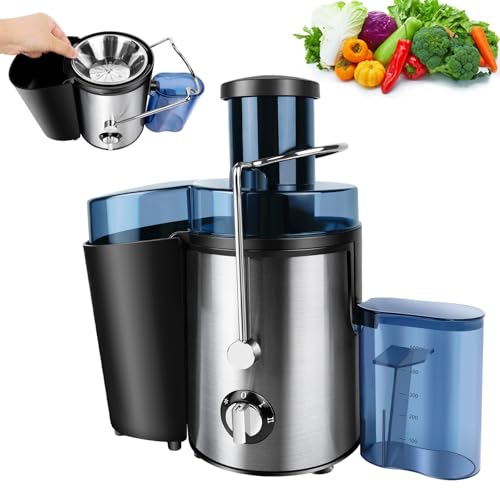 500ML Orange Juice Machine, 400W Juicers Whole Fruit and Vegetable 2 Speed Control Fruit Juicer Machine, Stainless Steel Centrifugal Juicer Machine, Anti-Slip Rubber Feet