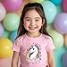 Big Sister Shirts for Girls Toddler Girls 3T Short Sleeve Top with Unicorn Print-Promoted to Big Sister Pink