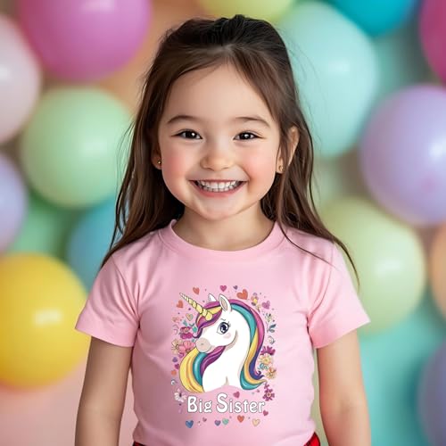 Image of Big Sister Shirt Toddler Shirts Promoted to Big Sister Announcement Big Sis Tees Little Kids Top 2-7T