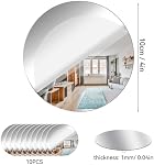 Miroirs ronds acryliques autocollants Non verre miroir cercle miroir mural clair autocollant pour la table de mariage pièce centrale et la maison salon chambre à coucher décoration murale(4 inch/10pcs)