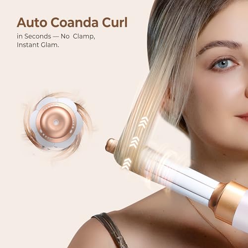 UKLISS Stylizator włosów 7 w 1 Pro, szczotka do włosów i stylizacja powietrza z automatyczną lokówką, szczotka wygładzająca do włosów, suszarka do włosów, szczotka termiczna, suszarka do włosów