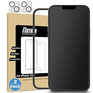 Mothca Matte Schutzfolie für iPhone 13 (2+2 Stück) 6, 1 Zoll, 2x Matt Displayschutz Folie + 2x Kameraschutz, 2, 5D 9H Matte Screen Protector, Blendschutz & Anti-Fingerabdruck Papier
