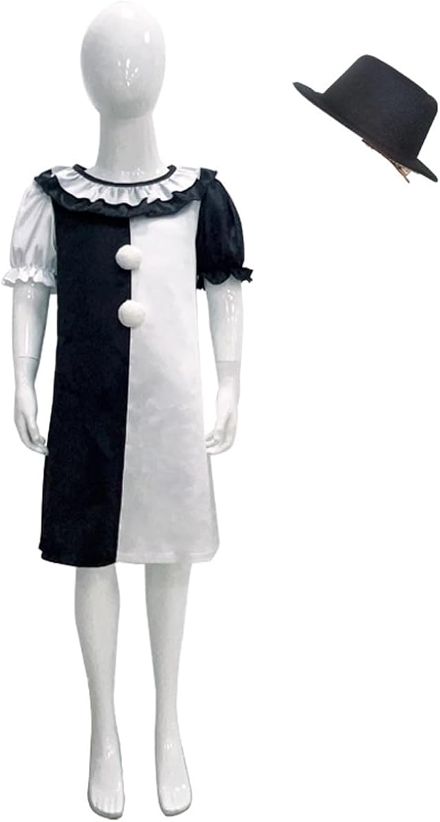 Disfraz De Payaso Asesino Para Halloween – Mono De Terror En Blanco Y Negro – Disfraz Completo Para Carnaval Y Fiestas De Miedo – Talla Única