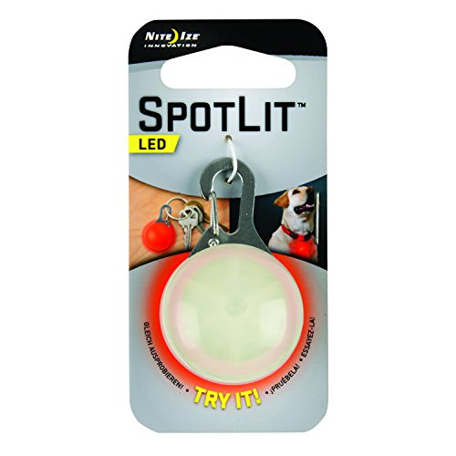 Nite Ize SpotLit Clip-On LED Light with Carabiner, Weather Resistant, Eco Package, Red, SLG-06-10, Red, Eco Pkg