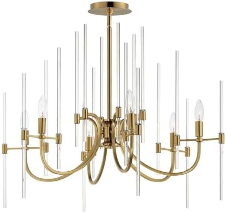 Divine - 6 Light Chandelier in Glam Style-23.5 Inches Tall and 30 Inches Wide-Heritage Finish