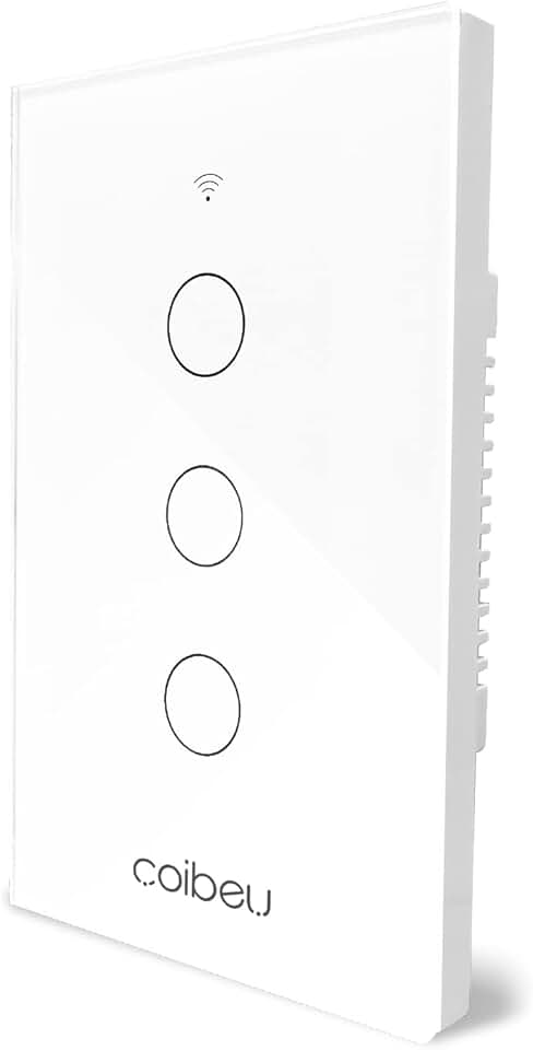 Interruptor Inteligente zigbee, Interruptor Smart Sem Fio Doméstico Multifuncional, Controle Remoto de Eletrodomésticos Por Celulares, Controle Por Voz, com neutro (3 botões, Branco)
