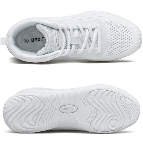 White High Top Cheer Shoes Girls Cheerleading Lightweight Shoes Dance Sneakers4