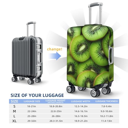 Travel Luggage Cover Slices of Fresh Ripe Green Kiwi Spandex Suitcase Protector Washable Baggage Covers Fashion Elastic Scratch-Resistant Luggage Cover Protector Fits 18-32 Inch Luggage4