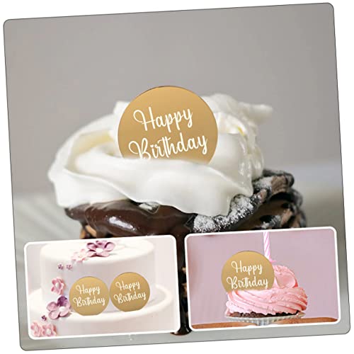 STOBOK 60 Pçs Cupcake Decoração De Bolo De Aniversário Toppers De Presente Redondas Bandejas De Bolo