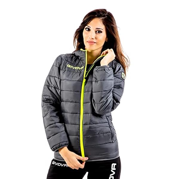 Givova, chaqueta olanda, gris oscuro /amarillo fluo, 4XL