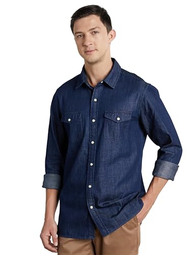Image of Symbol Premium Men's Casual Cotton Denim Shirt | Regular Fit | Available in Plus Sizes