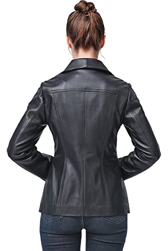 Bgsd Women Lyla Zip Front New Zealand Lambskin Leather Jacket Black Plus 1X #TOP4