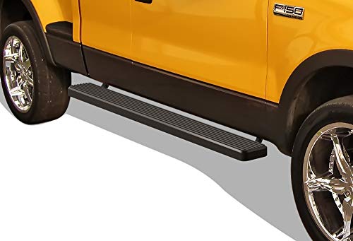 APS Running Boards (Nerf Bars Side Steps Step Bars) Compatible with Ford F150 2004-2008 Super Cab (Exclude Heritage) (Stainless Steel Black Powder Coated 5 inches)