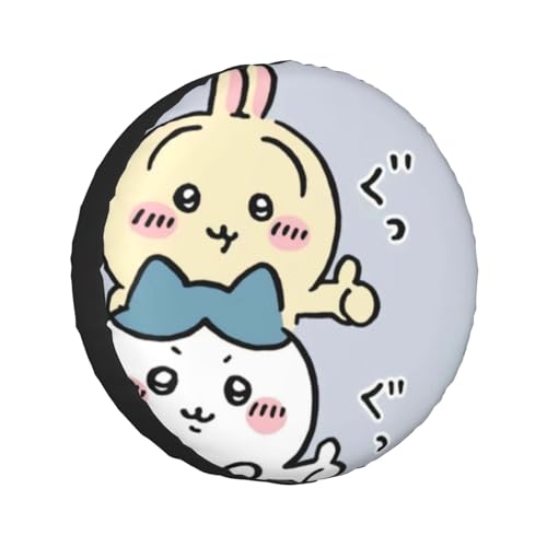 タイヤカバー ちいかわ スペアタイヤカバー おしゃれ タイヤ収納 防塵 防水 防紫外線 日焼け止 汚れ防止 劣化対策 タイヤバッグ 持ち運び便利 取付簡単 カー用品 14〜17インチ 屋外 軽自動車 普通車 汎用 14インチ:直径60-69cm