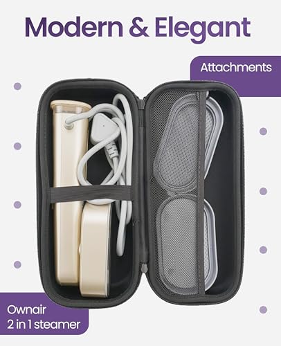 Image of Ownair 2-in-1 Steamer Travel Case - Hard Shell Portable Organizer with Handle, Shockproof & Water-Resistant Carry Bag for Garment Steamer & Accessories, Compact Lightweight Storage (Dark Grey)