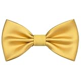 Branduce Gold Bow Ties for Boys Pre Tied Toddler Bow Tie Adjustable Silk Blend Kids Bowties for Wedding Party (BB12-42)