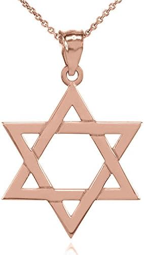 10K Rose Gold Traditional Jewish Six Pointed Star of David Magen ...