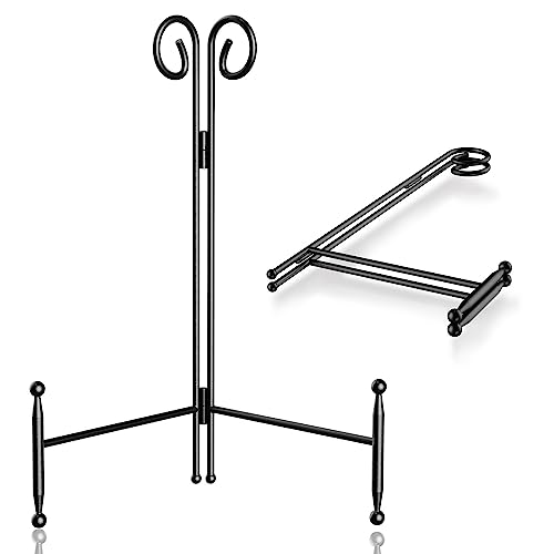 hopeme Black Plate Stand for Display, 12 Inch Decorative Plate Easel for Showcase, Easel Holder Decor for Art, Photos and Cards, 12inch 2-Pack