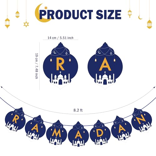 Image of OHOME Ramadan Banner and Decorations for Home 2024 - Mubarak Banner and Decor - Dareem Backdrop for Outdoor Indoor Wall
