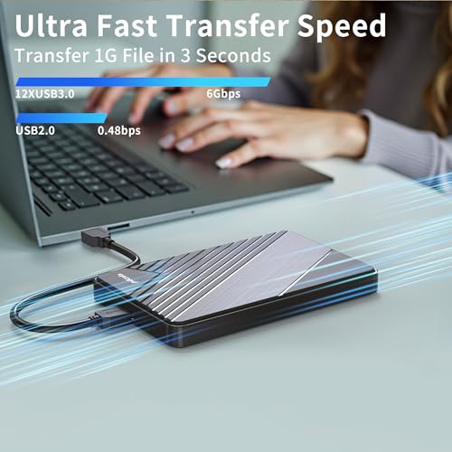 Carcasa externa SATA a USB para disco duro 2.5 pulg miniatura 3
