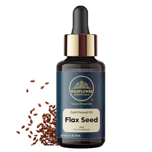 Image of Pure Flax Seed Oil (Linum usitatissimum) Cold Pressed | Pure & Natura | For Diluting Essential Oils | For Skin & Massage | Men & Women (30ml)
