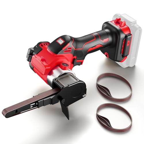 Belt Sander for Milwaukee 18V Battery 3/8x13 Mini Detail Sander for Metal Wood Paint Polishing DIY Cordless Bandfile Finger Sander with Brushless Motor 5600 FPMLED Display(Battery Not Included)