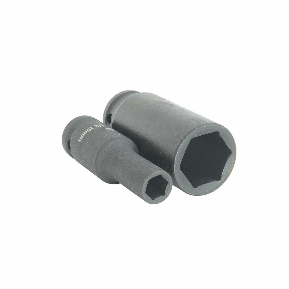 Serie 18 Bussole Esagonali Rinforzate Lunghe ad Impatto con Attacco Quadrato da 1/2" Misure Metriche da 8 a 32 mm
