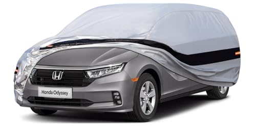 Image of 10 Layers Car Cover Custom Fit for Honda Odyssey (1999-2024) Waterproof All Weather for Automobiles, Outdoor Full Cover Rain Sun UV Protection.Silver