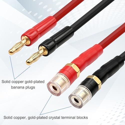 Cable de extension de altavoz banana 4mm de 1m macho a hembra audio 3