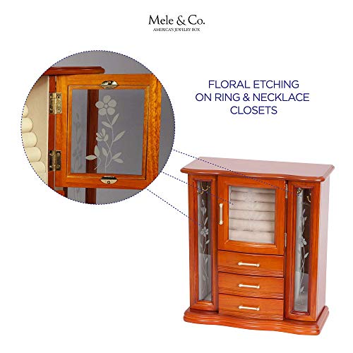 Mele And Co. Richmond Wooden Jewelry Box (Walnut Finish), Medium #TOP4