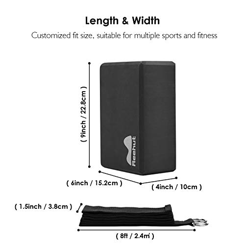REEHUT Mattoni Yoga (2 pezzi) + cinghia da yoga