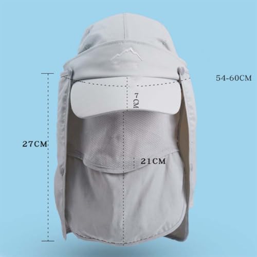 Sombrero de pesca multifuncional con cubierta facial y ala ancha miniatura 4