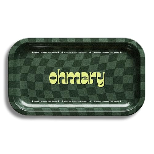 ohmary Rolling Tray Metall 27 x 16 5 cm Stylisches Tablett Mischschale | Hochwertiges Design | Robustes Tablett für Kräuter & Zubehör