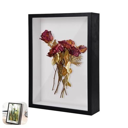 Cornice portafoto 3D, 22 x 17 x 3 cm, profonda da riempire, cornice 3D, per foto, collage, bouquet da sposa, arazzo da parete (bianco)