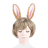 ウサ耳コスチューム セット フリーサイズ ピンク/ブラウン コスプレ うさぎ アニマル 小物 ふわふわうさ耳カチューシャ