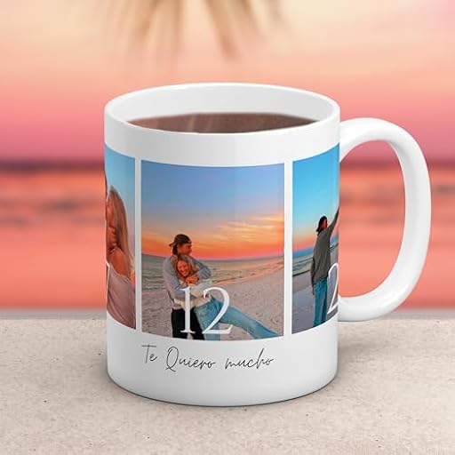 Cristal Plaque Taza Cerámica Personalizada para Parejas | Aniversario con 3 Fotos y Mensaje Especial | Acabado Premium, Asa Ergonómica | Regalo para Aniversario, San Valentín y Cumpleaños | Ya disponible en tu tienda friki favorita! En mundofriki.es!