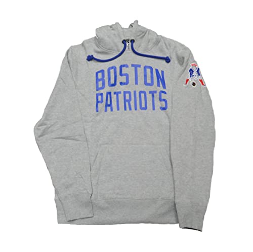 '47 Boston Patriots Gray Headline Pullover Hoodie - NFL Long Sleeve Hoody (X-Large)