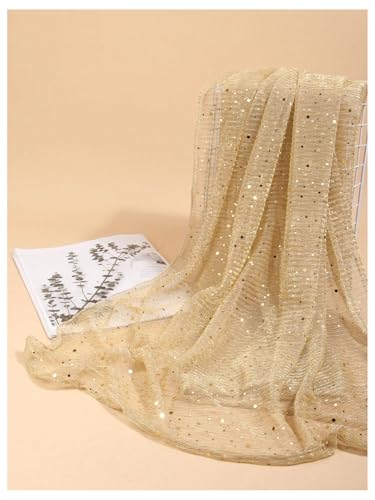 Floerns Women's Sequin Bandana Square Scarf Silk Scarves Mesh Shawl and Wrap for Evening Dresses2