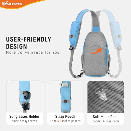 Image of SKYSPER Sling Bag RFID Cross Body Bag Recycled Crossbody Backpack Travel Daypack