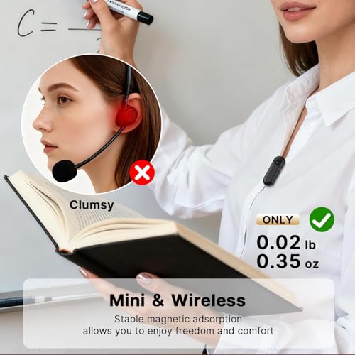 Image of Arvox Wireless Voice Amplifier 2600mAh for Teachers with 2 Mic for Teaching in Classroom & Magnetic Lavalier,16H Battery, Bluetooth Collar Mic with Speaker for Tour Guides, Meeting Hall Long Battery