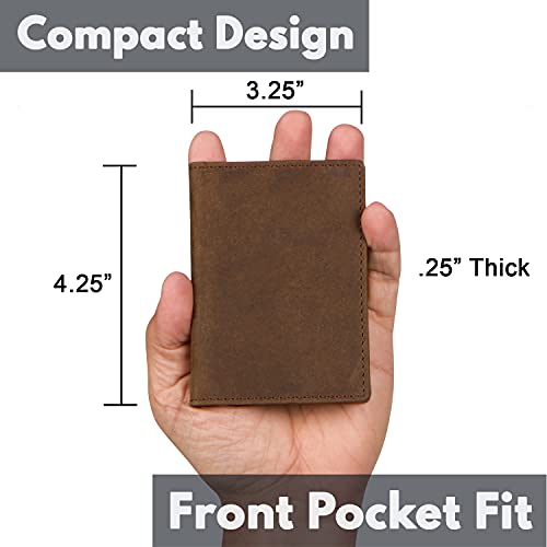Premium Leather Credit Card Holder ID Wallet for Men | Slim RFID Blocking Wallet, Brown4