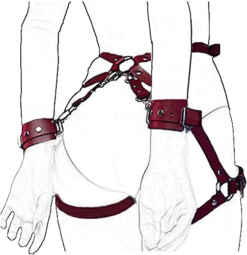 Women Punk Body Harness Belt Waist Lingerie Leg Garters Cage Thigh Party Wave Waist Club Carnival Accessory (red1)