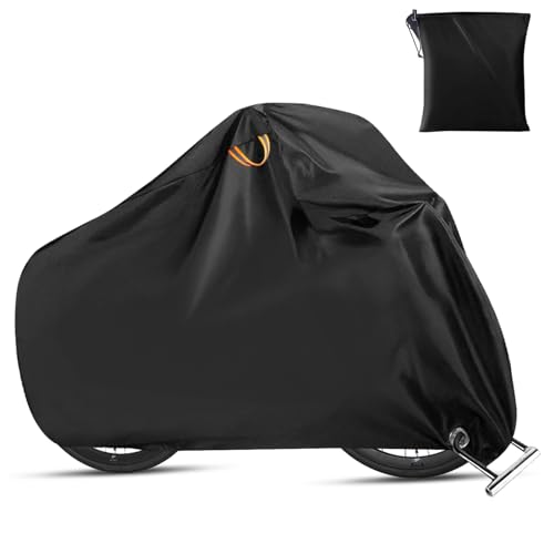 Bike Cover for 1 Bike, Viaky 210T Nylon Waterproof Bicycle Cover Anti Dust Rain UV Protection for Mountain Bike / Road Bike with Lock-holes Storage Bag (black-M)