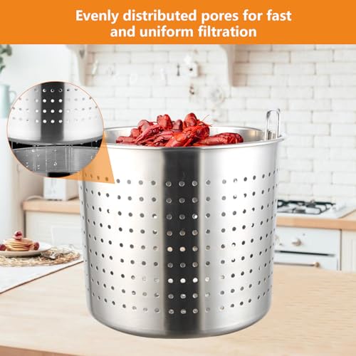 Cesta de Filtro de Acero Inoxidable AIZYR para Freidora, Cesta Coladora de 38cm x 29cm, Ideal para Mariscos, Pollo y Sopas miniatura 2