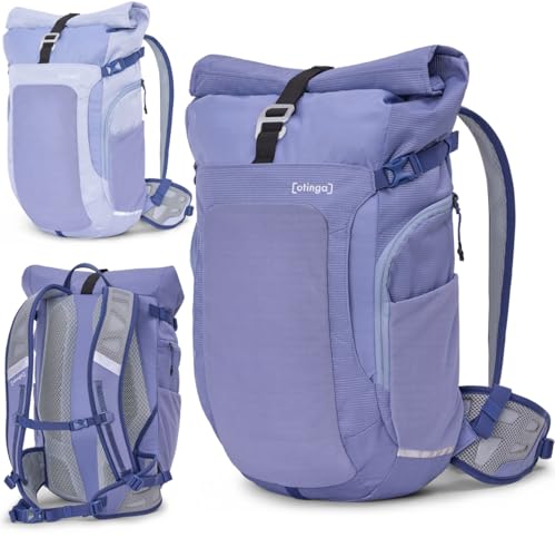 otinga® Flow Rolltop Rucksack Damen & Herren mit 23-27L Volumen I Vollreflektierender Fahrradrucksack ohne Gepäckträger I Wasserdichter Rucksack Herren mit praktischem Laptop Rucksack Fach