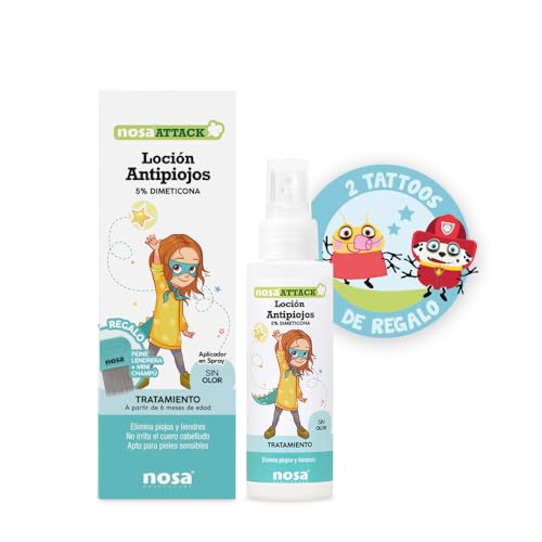 Nosaattack, Loción antipiojos 5% Dimeticona. SIN OLOR - 100 ml.