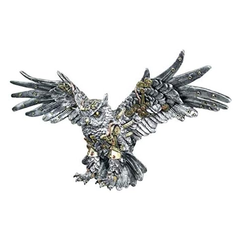 Middle-England 48cm Steampunk Mechanical Owl Wall Art Hanging Bird Robot Science Fiction Cover