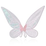 【Alas de hada de mariposa】Esta ala de hada de mariposa está bellamente diseñada con patrones de alas de mariposa, plateadas y brillantes, que se ven brillantes; Es muy adecuado para el vestido de princesa de tu niña para que se vea brillante y linda. Alas de ángel con forma de mariposa flexibles, adecuadas para niños y niñas, con bandas elásticas, accesorios de fotografía de cosplay de Halloween.