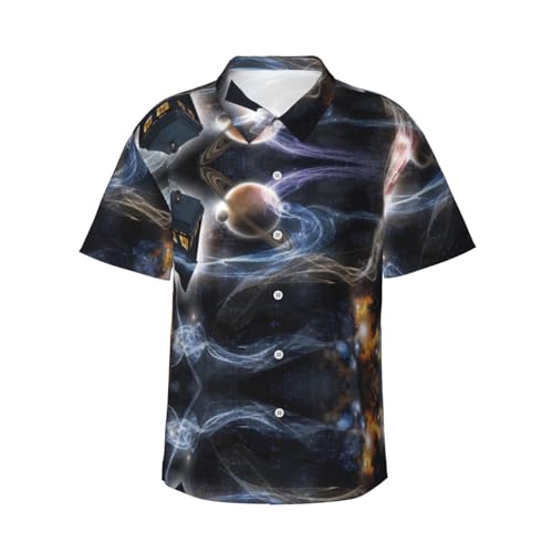 Chemise hawaïenne manches courtes boutonnée motif original ciel étoilé