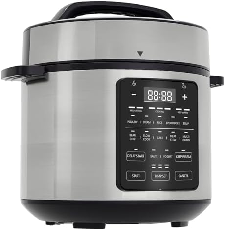 Electric Pressure Cooker, Upgraded 6 Quart 12-in-1 Multicooker, S...